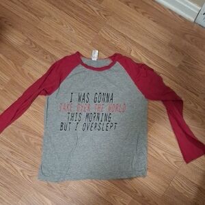 Red and Gray Kids Raglan Shirt